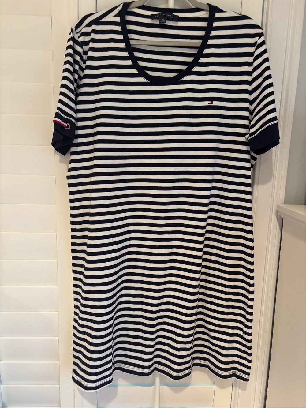 Tommy Hilfiger Striped Blue and White Short-Sleeve Women’s Dress